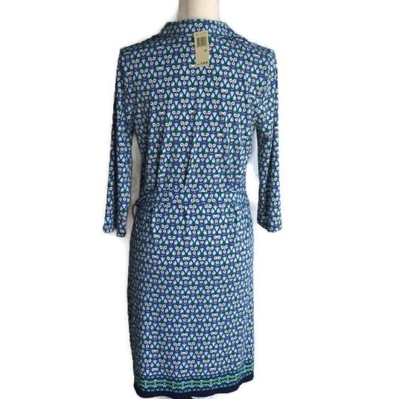 Max Studio Blue/White/Green Floral Dress-Sz M NWT - Picture 3 of 3